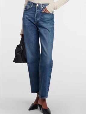 Agolde Classic High-Rise Straight-Leg Women’s Jeans in Medium Blue